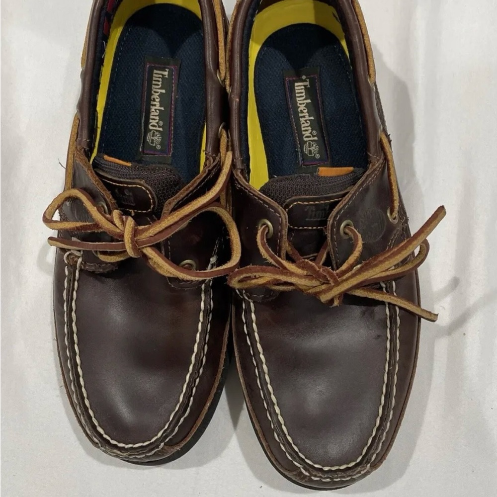 Timberland Vintage Brown Boat Shoes for Men Size 7.5